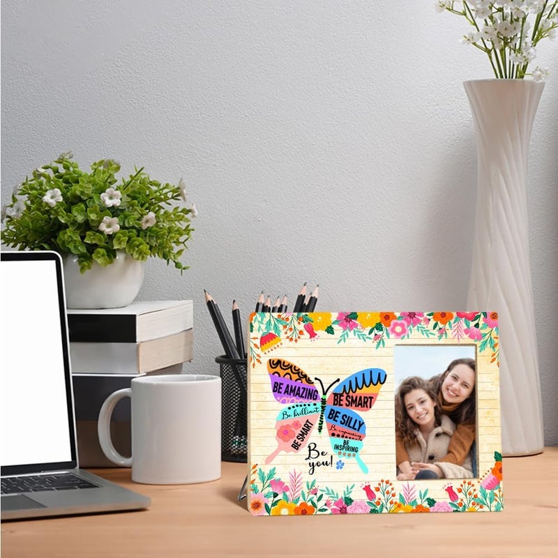 OTINGQD Inspirational Gifts Picture Frames,Motivational Gift for Girls Friends Sister,Encouragement Gifts for Women,Be Amazing Be Smart Be You Photo Frame - Image 5